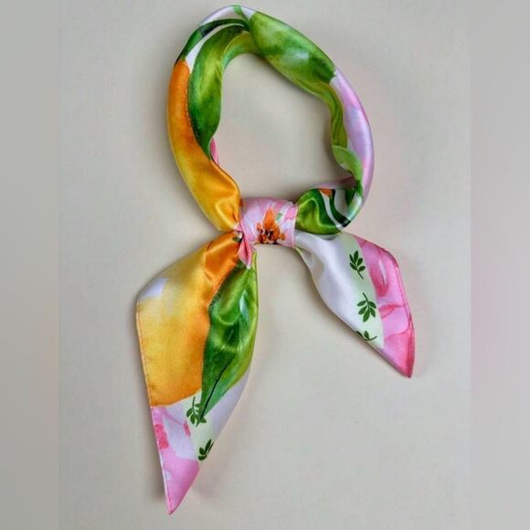 Floral Lemon Print Scarf G25 - Picture 2 of 4